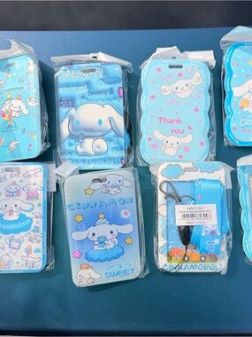 Cinnamoroll Blue Card Holder / ID BADGEwith Lanyard - Cute Character Wrist Clip